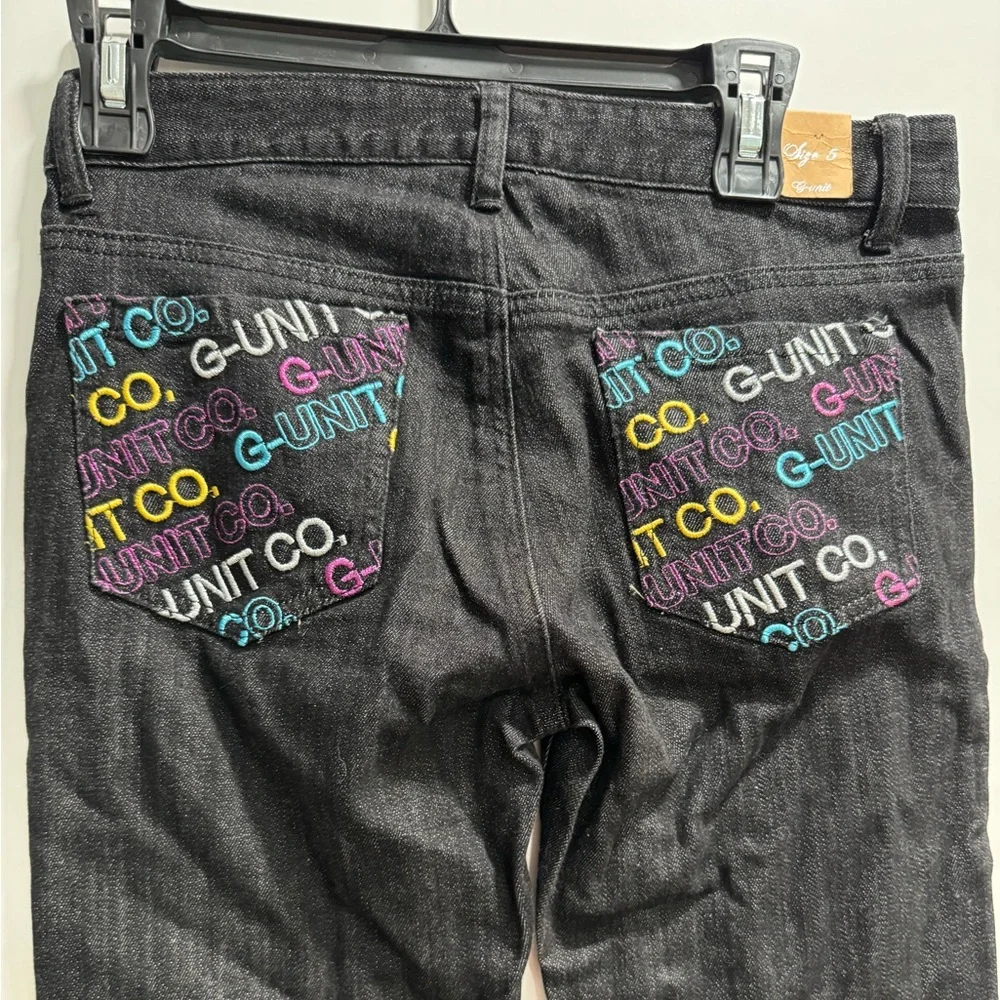 G-Unit Skinny Stretch Slim Cut Black Rinse Jeans, G-Unit Logo Sz. 5 - Picture 4 of 7